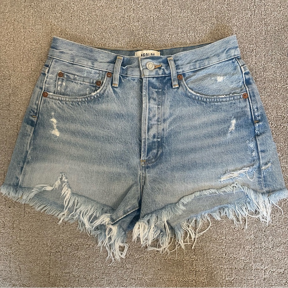 Agolde Parker Shorts - Light Blue